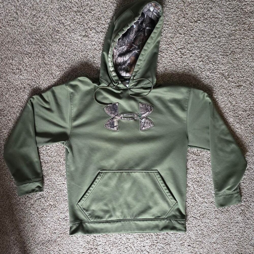 Under-armour Men's Green and Khaki Hoodie